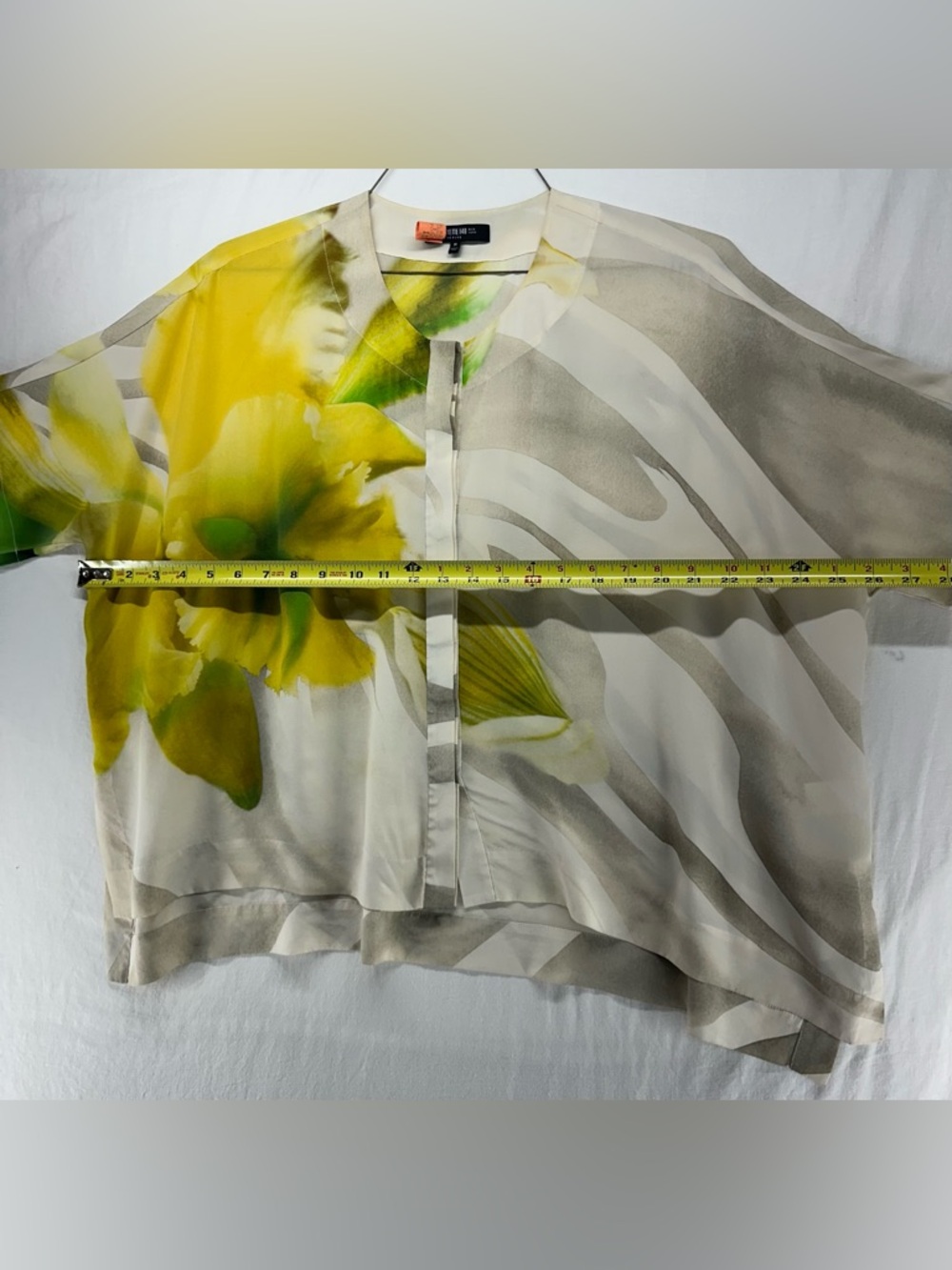 Lafayette 148 Silk Flower Multicolor Blouse Boxy Flowy Loose Relaxed M Petite - Picture 4 of 9